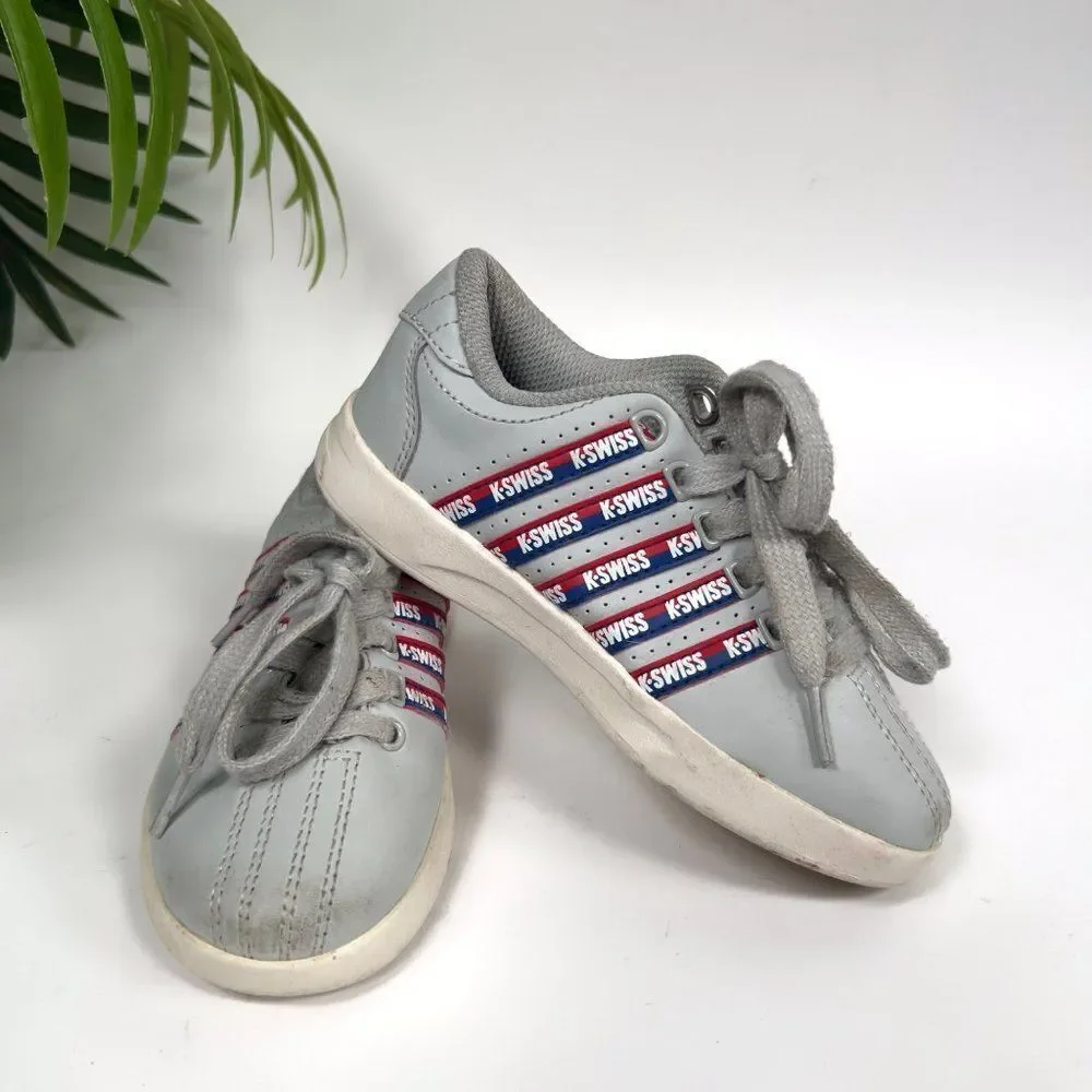 Boys K-Swiss Gray Casual Streetwear Low Top Varsity Sneakers Tennis Shoes / 11 - Picture 1 of 6
